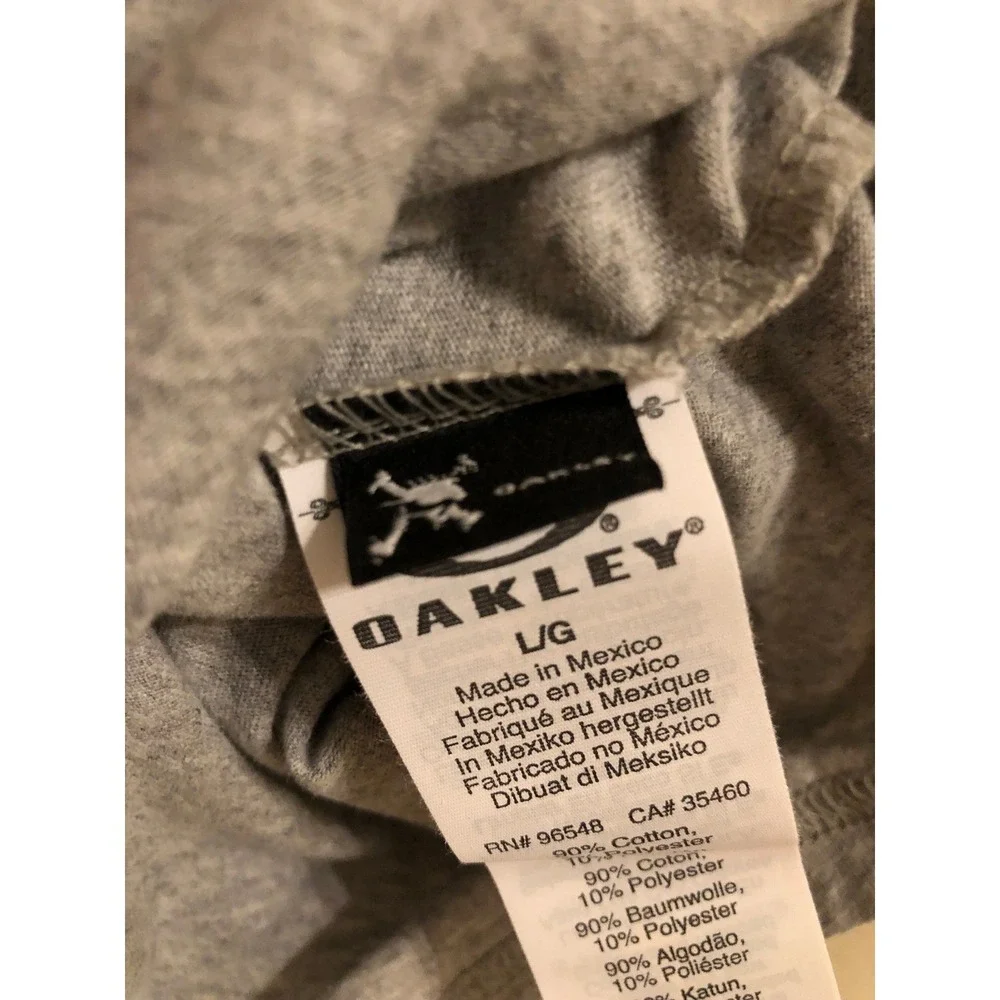 Oakley‎ Mens Pocket T-Shirt Gray Black Graphic Print Regular Fit Large L/G